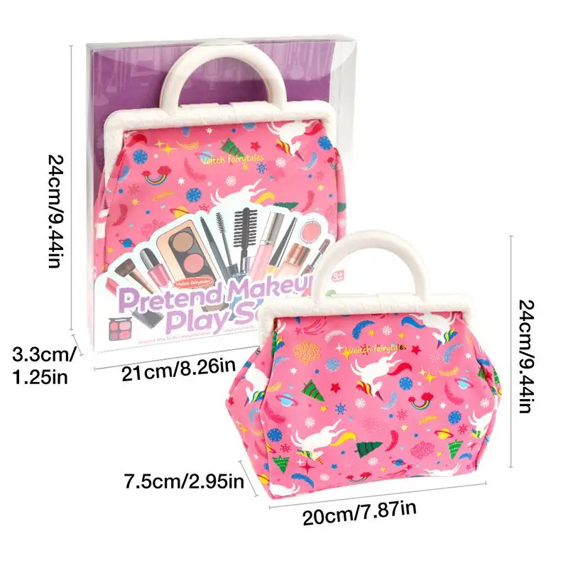 Girls Pretend Play Makeup Set Kids Makeup Toy Kit For Girls Cosmetic Toy Kids Makeup Bag Kit With Cosmetic Bag For Birthday