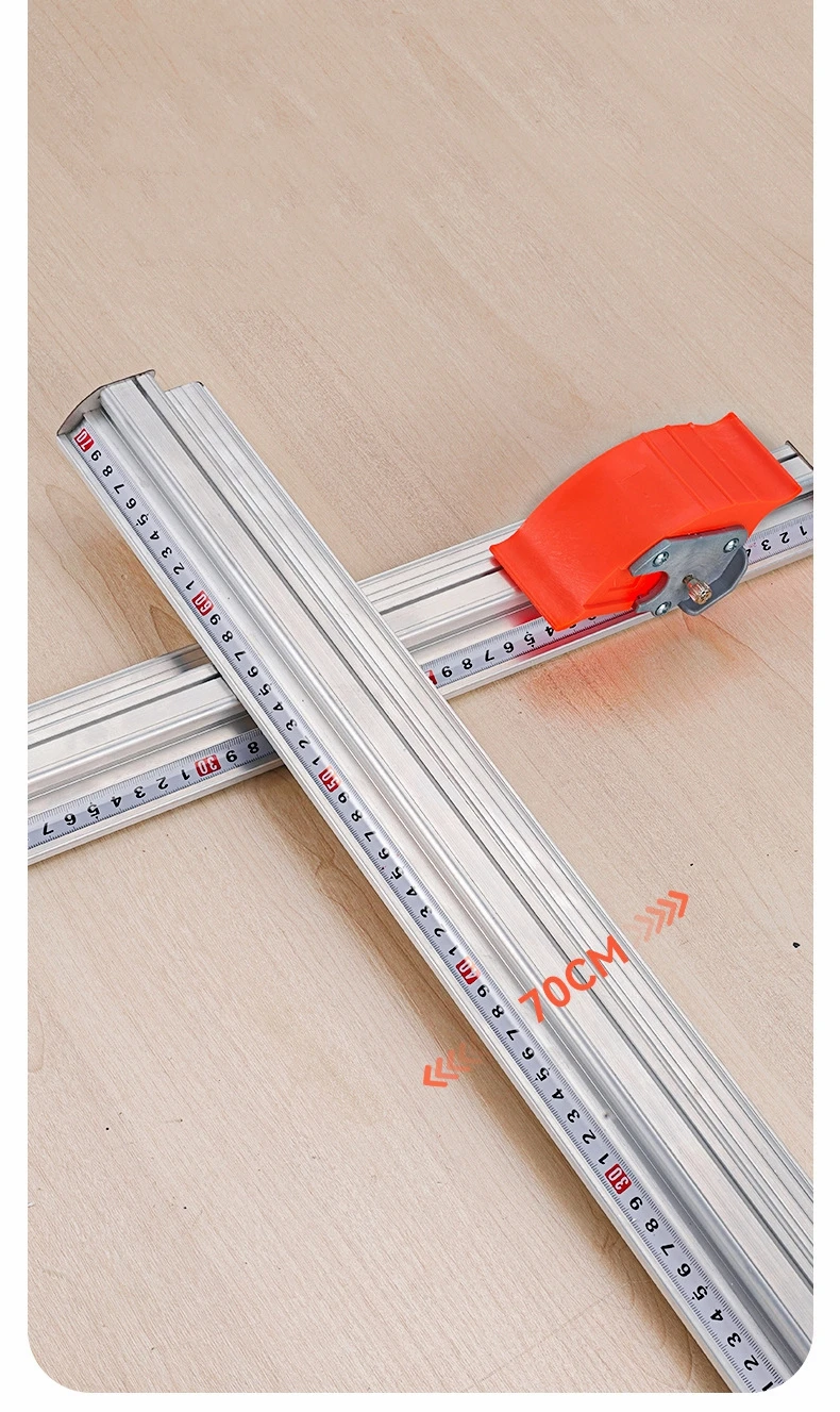 Manueller verschiebbarer Papierschneider mit Dual-Scale-Lineal Kt PVC-Schneidelineal Aluminium Anti-Rutsch-Schnitt-Positionierungslineal DIY-Werkzeug – Detail 2