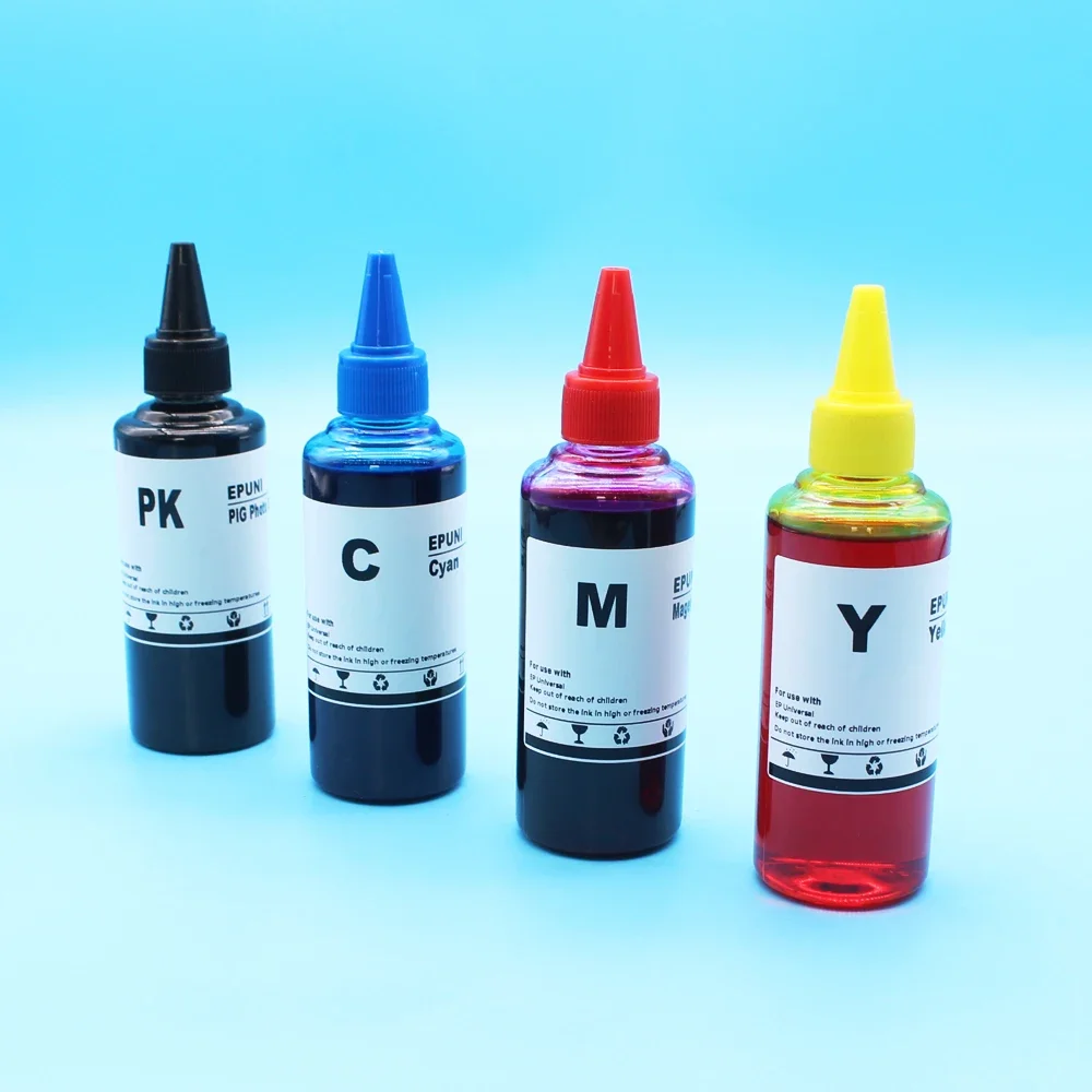 100ml Universal Dye Ink 4 Colors For HP For Canon For Epson For Brother Deskjet Inkjet Printer Ink Cartridge CISS BK C M Y