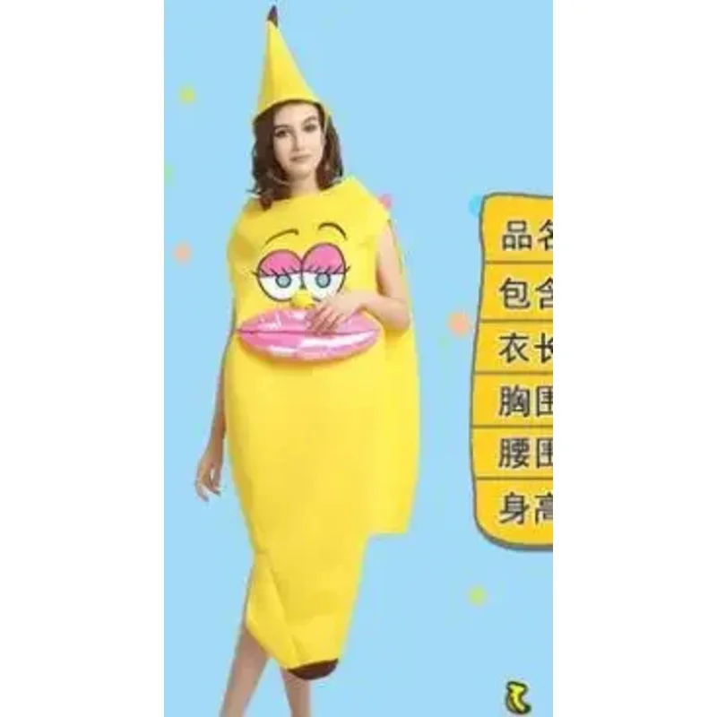 Dorosłe dzieci bananowy kostium jedzenia rodzina zabawny Onesie maskotka przebranie Halloween Cartoon Masquerade odzież MN8