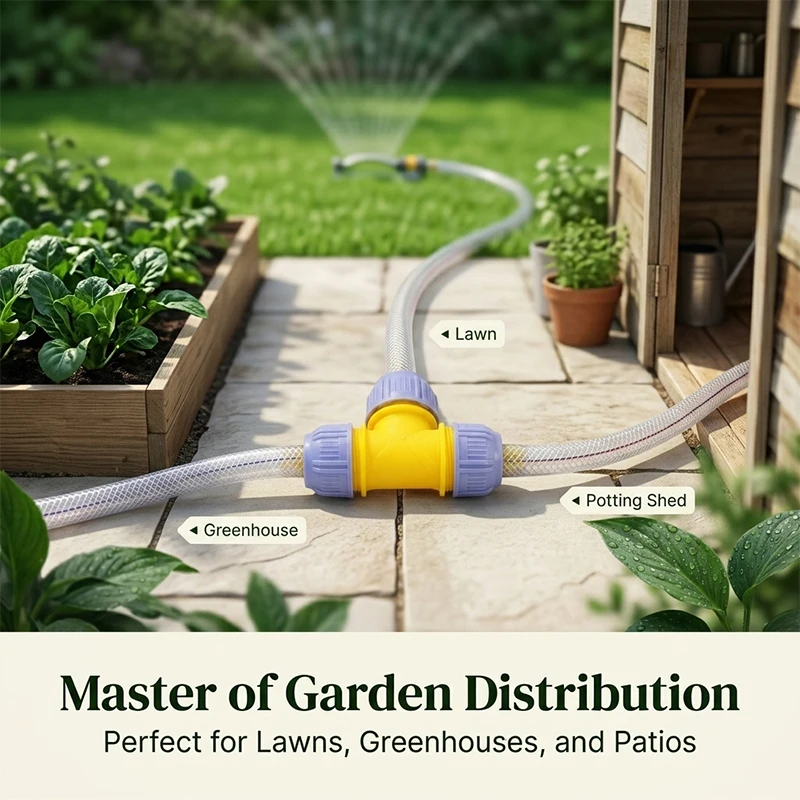 6-Point Three-Way Water Hose Connector Adapter, Flexible Water Pipe Adapter, 6-Point Water Pipe Diversion Extension Connector