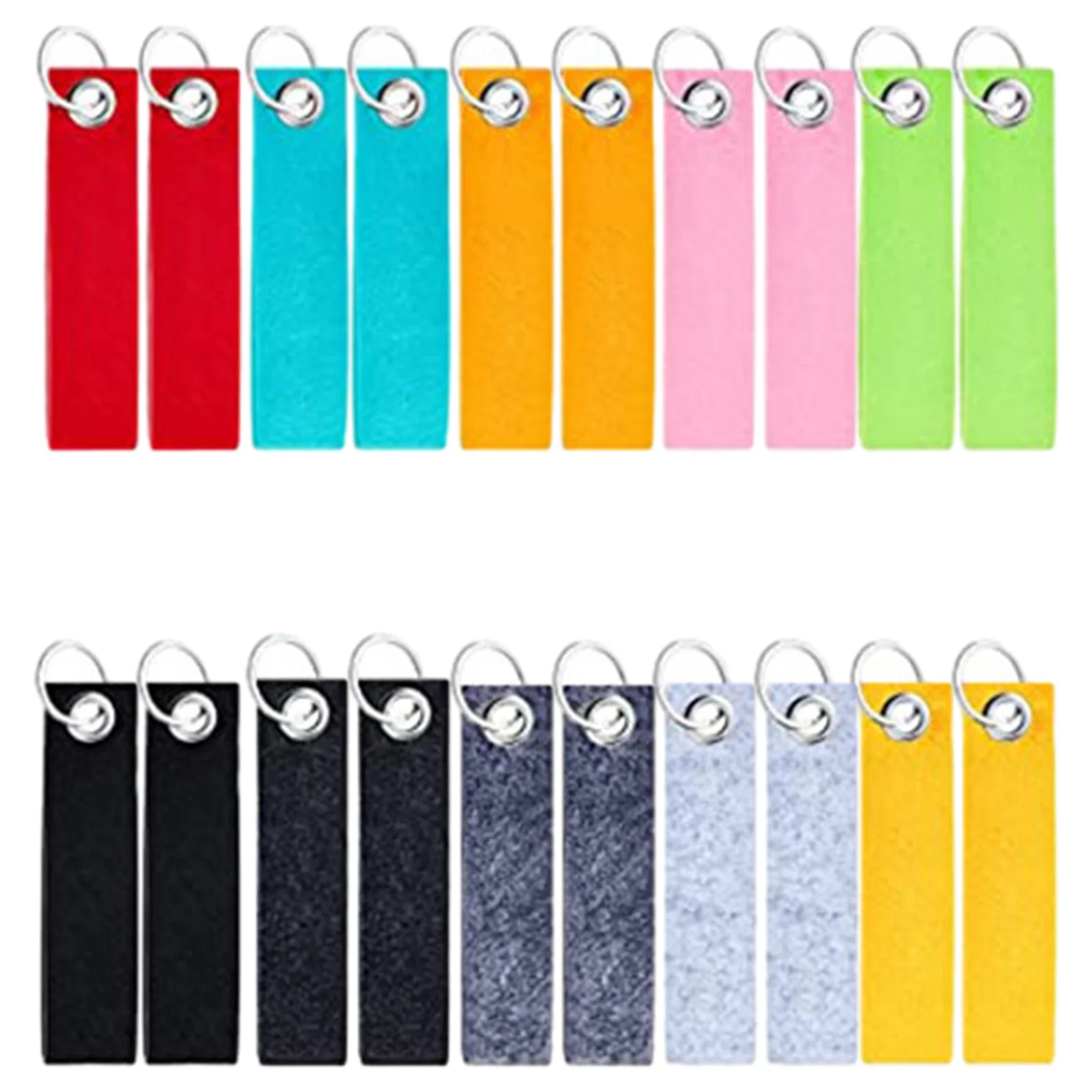 20pcs Bags Craft DIY Decoration Blank Reliable Felt Mental Visible Car Purses Portable Meaningful Key Rings Practical