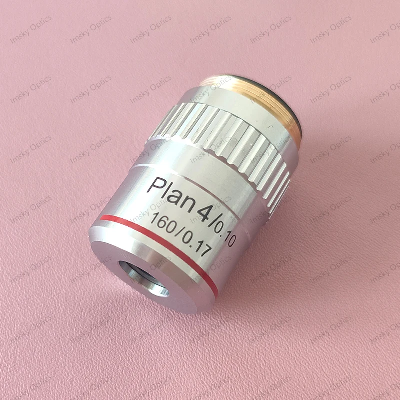 Microscope Plan Achromatic Objective Lens 4X Biological Microscope Objectives Standard RMS Interface DIN160/0.1mm