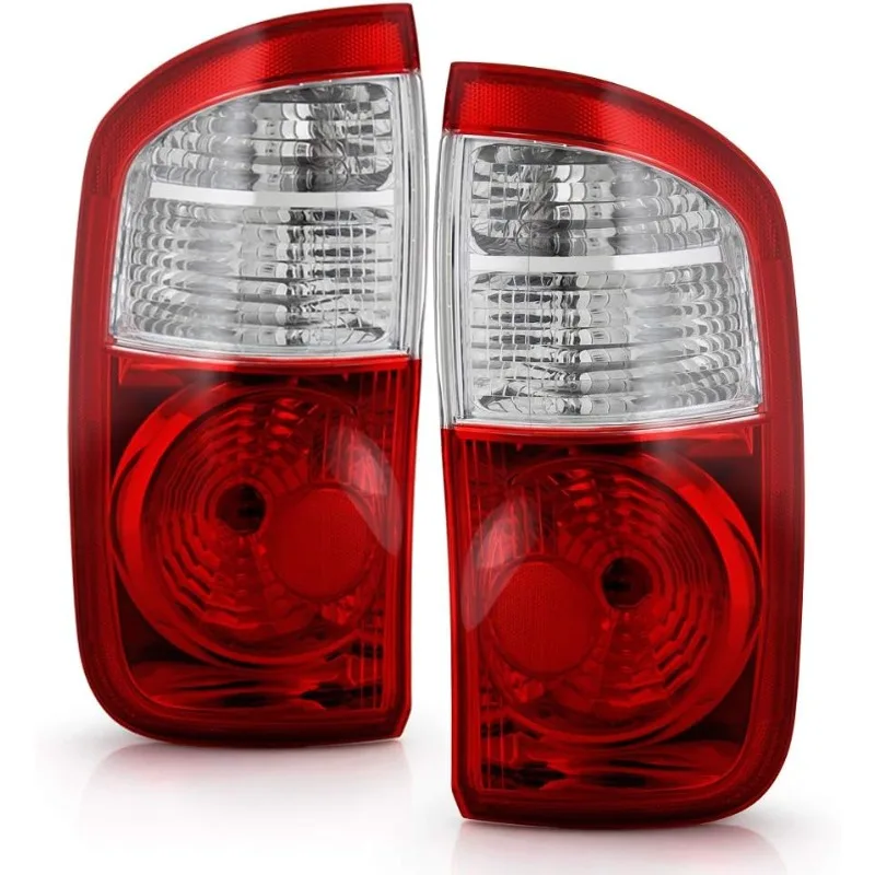 

ACANII | Crew Cab Pickup [OE Style] Red Clear Tail Lights Lamps Pair Left+Right