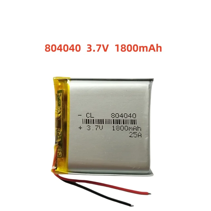 

3.7V 1800mAh Li-Polymer Replacement Li Lipo Battery 804040 JST 2Pin 1.0/1.25/1.5/2.0/2.54mm Connector For GPS Camera LED
