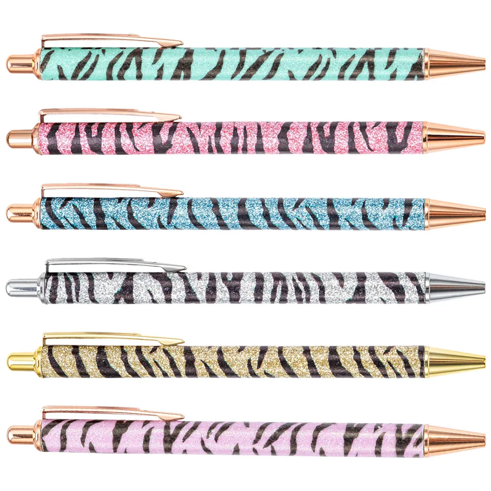 

6 шт., креативные шариковые ручки в полоску зебры, ручка с гладкими чернилами, легкий, портативный, идеально подходит для ежедневного нота