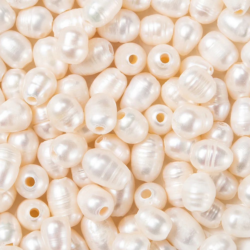 100pcs Oval Seashell Color Natural Cultured Freshwater Pearl Beads For Women Bride Wedding Jewelry Necklace Bracelet DIY Making