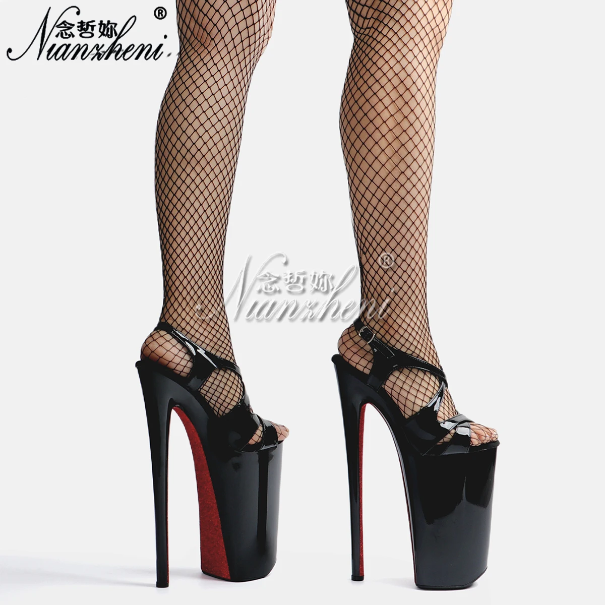 

Сексуальные фетиш-сандалии в стиле гладиатора на высоком каблуке 10 дюймов (26 см), экзотические платформы, открытый носок, готические римские туфли для кроссдрессеров.