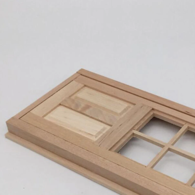 DIY Unpainted 1/12 Scale Dollhouse Miniature Wood Door Model Toy Accessory For Collectors Dollhouse Decorations Kids Gifts