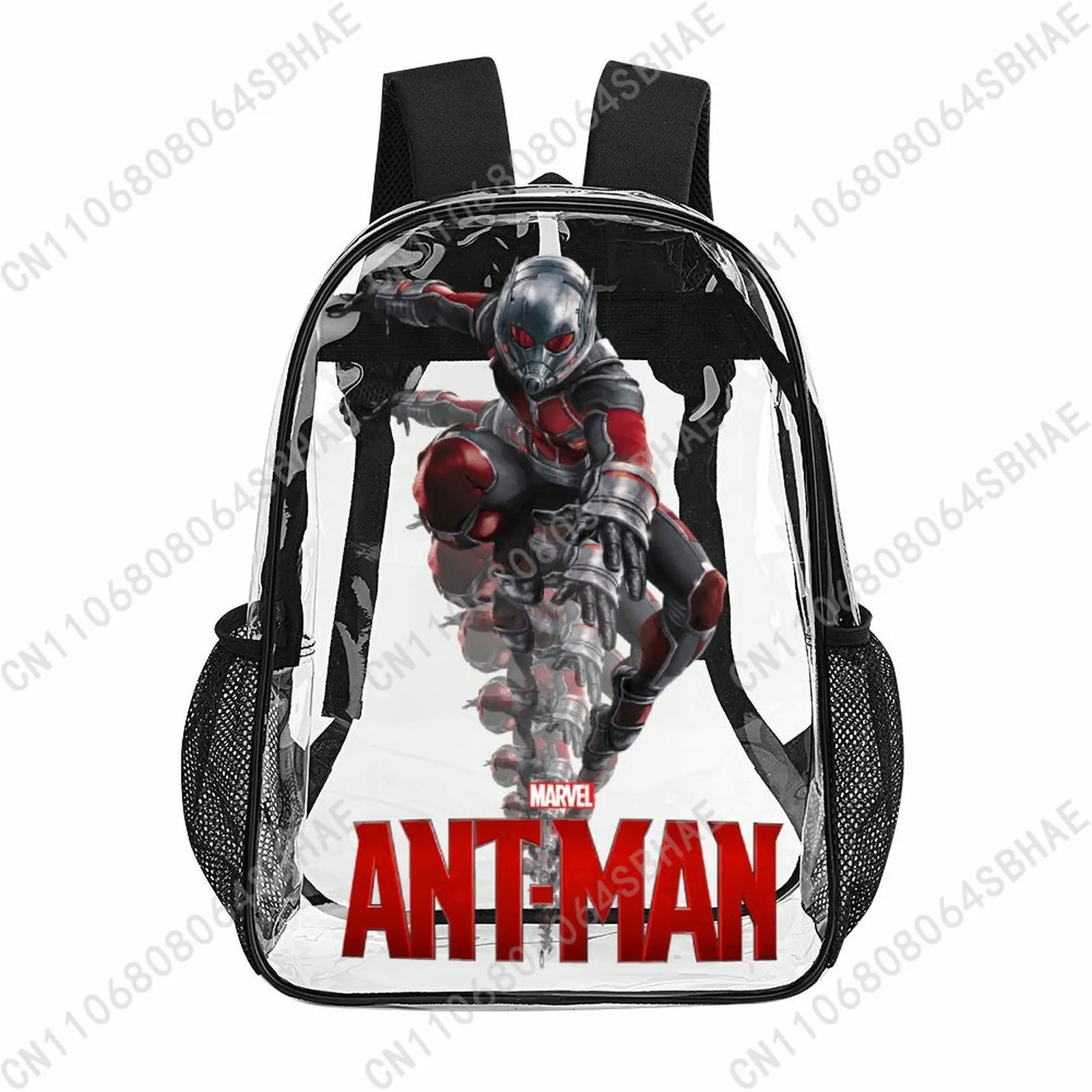 

Модный прозрачный рюкзак Marvel Ant-Man 17 дюймов для мужчин, женщин и подростков, персонализированная прозрачная сумка из ПВХ, подарки, косплей