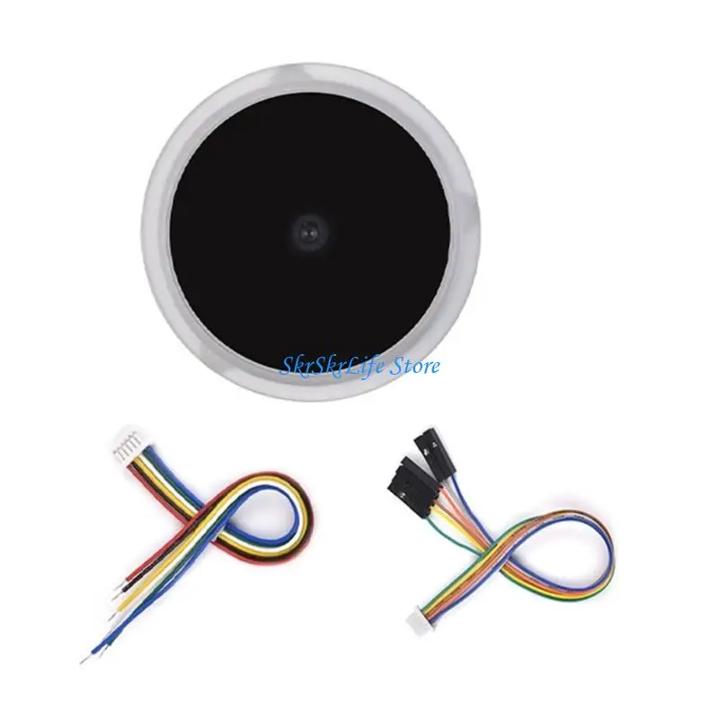 E65E UART Round Round Luz indicador anillo pequeño LED controlado 1D/QR/2D Código barras Escáner QR Código barras