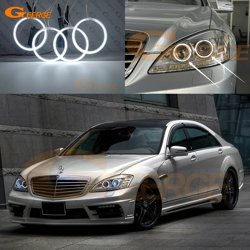 Do Mercedes Benz S Class W221 2007 2008 2009 2010 2011 2012 2013 Doskonały Ultra Bright CCFL Angel Eyes Kit Halo Rings