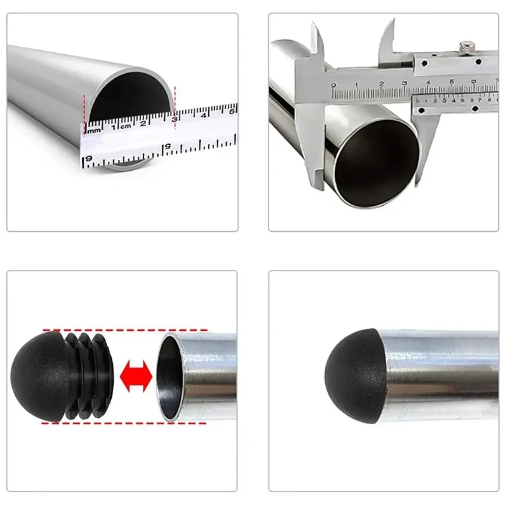 12 Pcs New Plastic Furniture Round Pipe Plug Black Foot Pad Furniture Feet Plug Non-Slip Cushion Table Chair Leg Tube Plugs