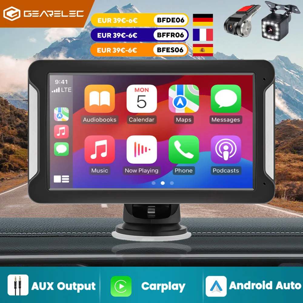 Universal 7inch Car Radio Multimedia Video Player Portable Wireless Apple CarPlay Android Auto Touch Screen For BMW VW Benz OPEL