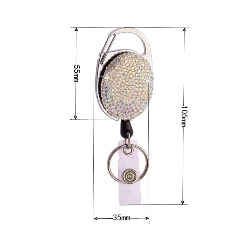 1Pcs Anti-theft Metal Easy-to-pull Buckle Rope Elastic Keychain Sporty Retractable Key Ring Anti Lost Car Key Holder Name Tag