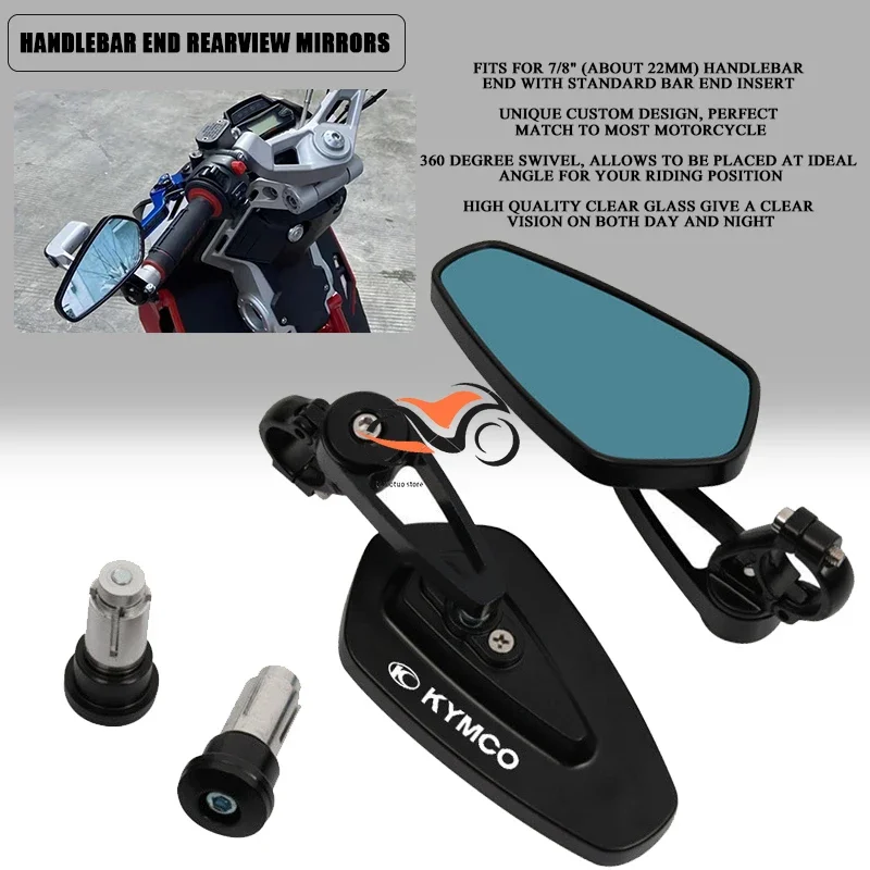 

Motorcycle Mirror CNC Handlebar End Rearview Mirrors For KYMCO DOWNTOWN NIKITA GDINK KXCT PeoPle S Racing S G150