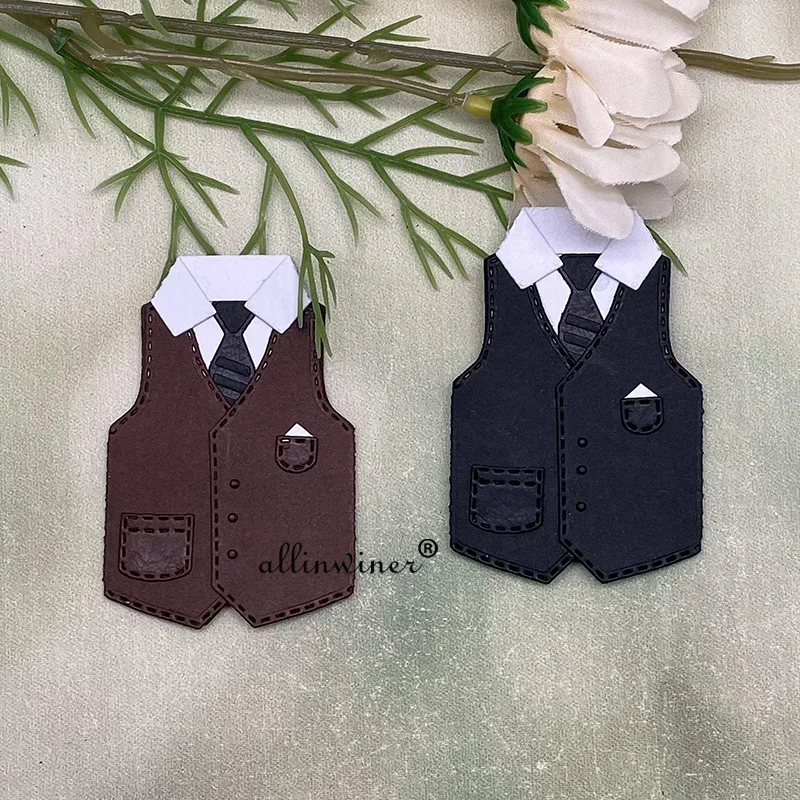 

Новые металлические вырубные ножи для вырезания узоров в виде мужского жилета и галстука, трафареты для скрапбукинга, альбомов, бумажных открыток, тиснения