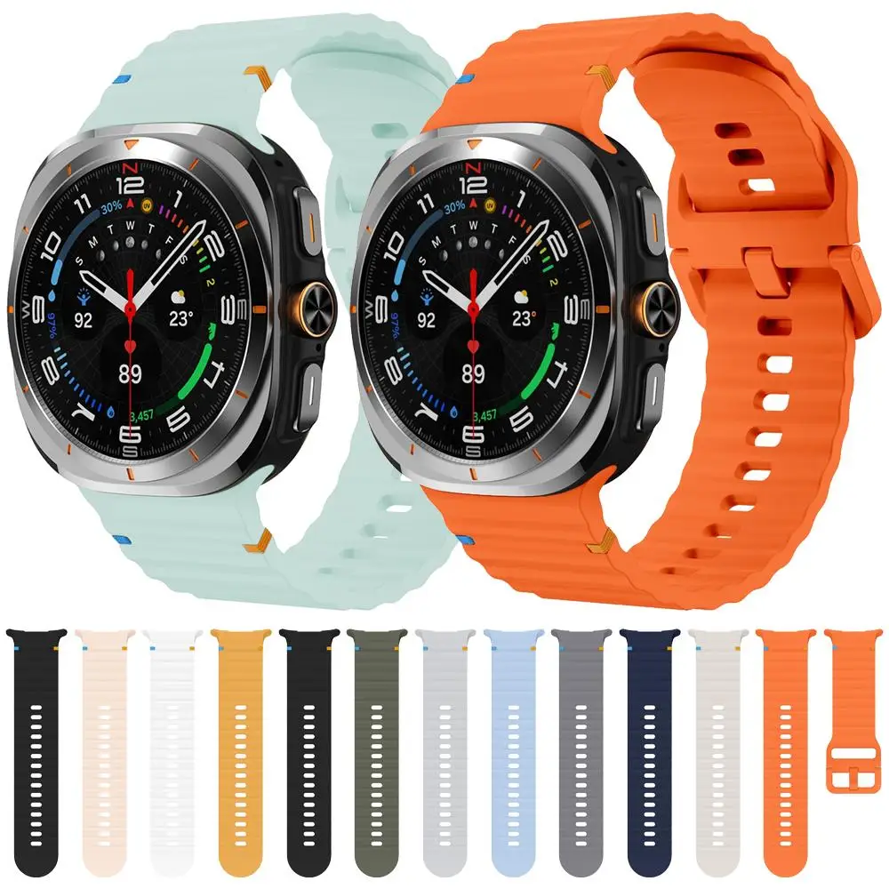 xDfind Wavy Grain Stitched Silicone Watch Band For Samsung Galaxy Watch8 Classic 43mm / Watch8 44mm / 40mm