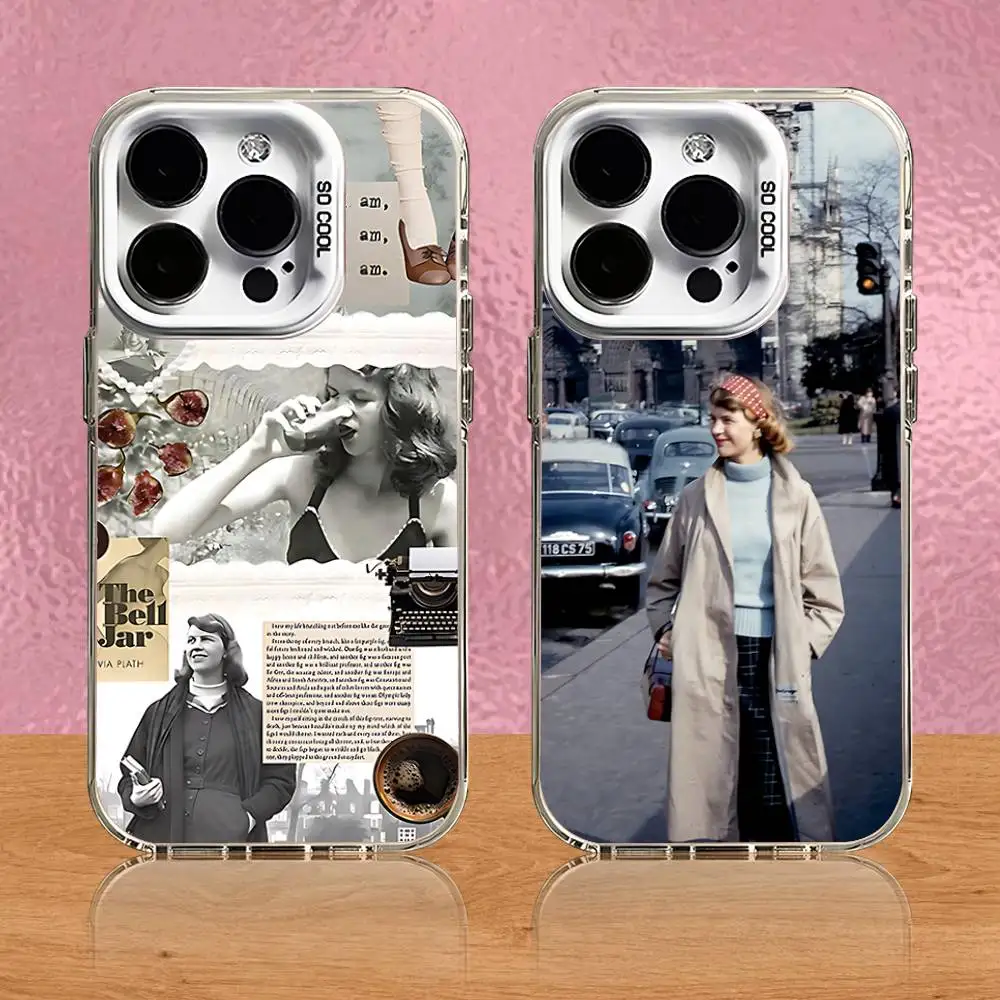 

Suthor Poet S-Sylvia P-Plath Phone Case For iPhone 16,15,14,13,12,11,Pro,Max,Plus,Mini,SE White Candy Matte Shockproof Cover