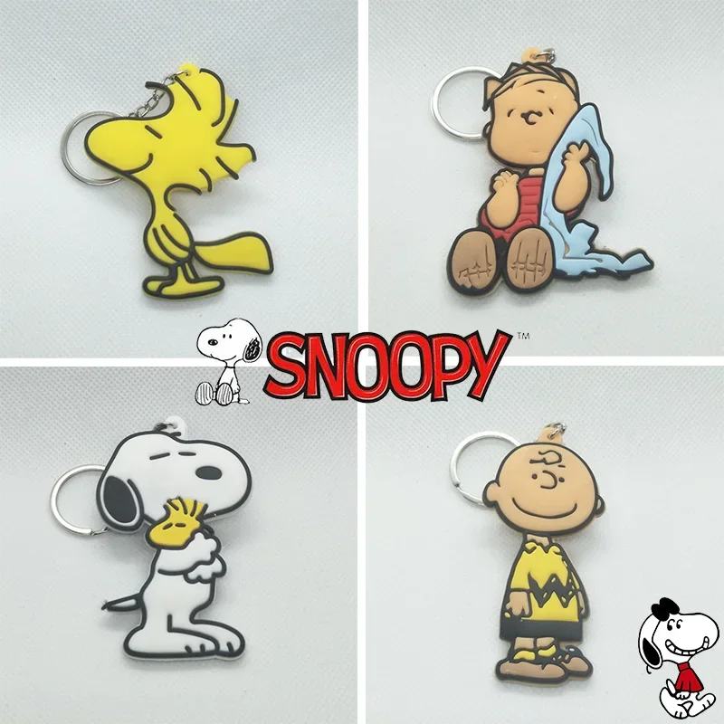 Snoopy Cute Keychain Cartoon Figures Charm Car Bag Pendant Jewelry Key Chain Keychains Lovely Anime Decoration Accessories Gift