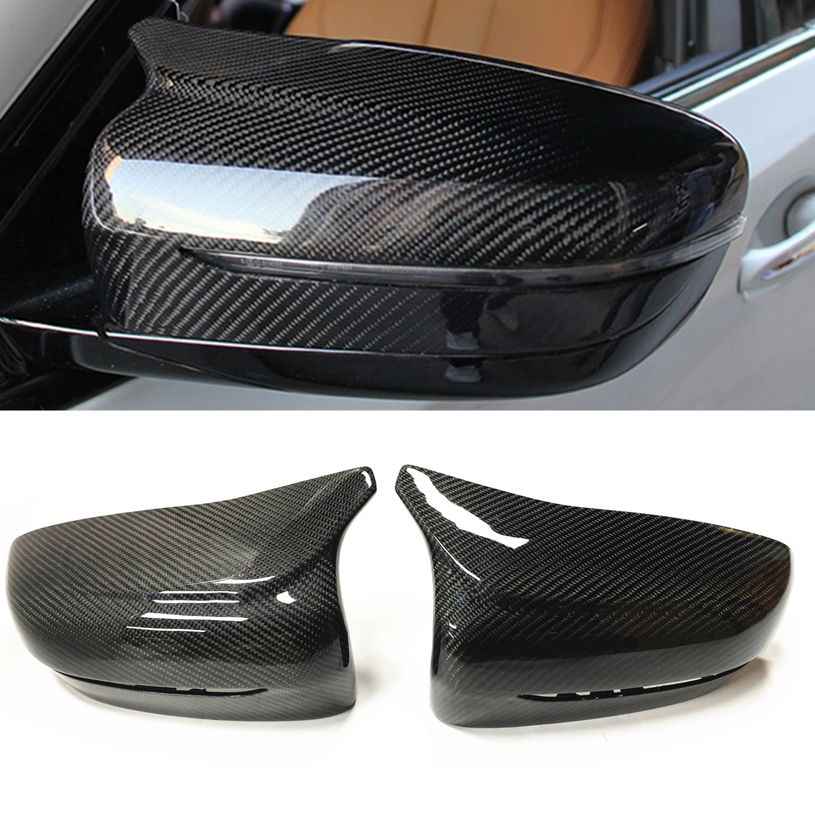 Mirror Cover For BMW F90 M5 Sedan 2018 2019 2020 2021 2022 Real Carbon Fiber Exterior Rear View Caps Shell Replacement Clip On