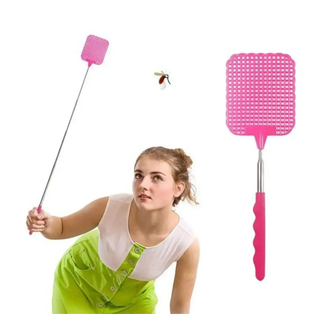 

Manual Telescopic Fly Swatters With Long Pole Plastic Extendable Flyswatter Non-slip Handle Extend To 73cm Mosquito Swatter