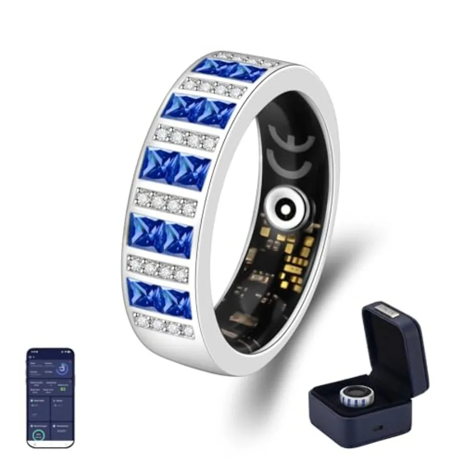 

Sterling Silver Smart Ring for Women, Luxury Jewelry Sleep Tracker Ring with Fitness Tracking, Heart Rate & HRV Monitor, Waterpr