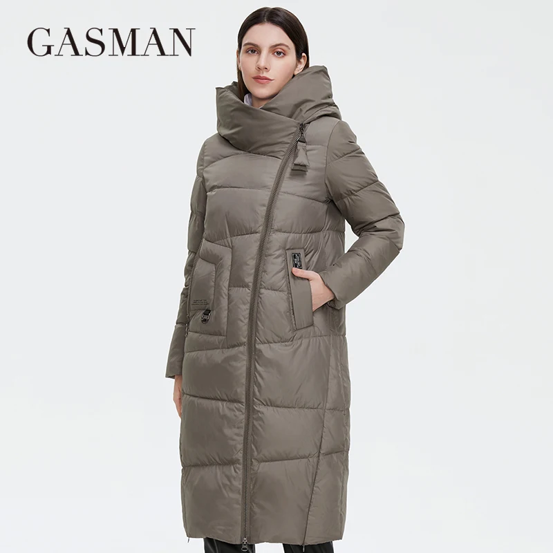 

GASMAN 2022 New Winter Down Jacket Women Long Thick Coat Hooded Puffer Warm Female Brand Cotton Clothes Elegant Retro Parka 8197