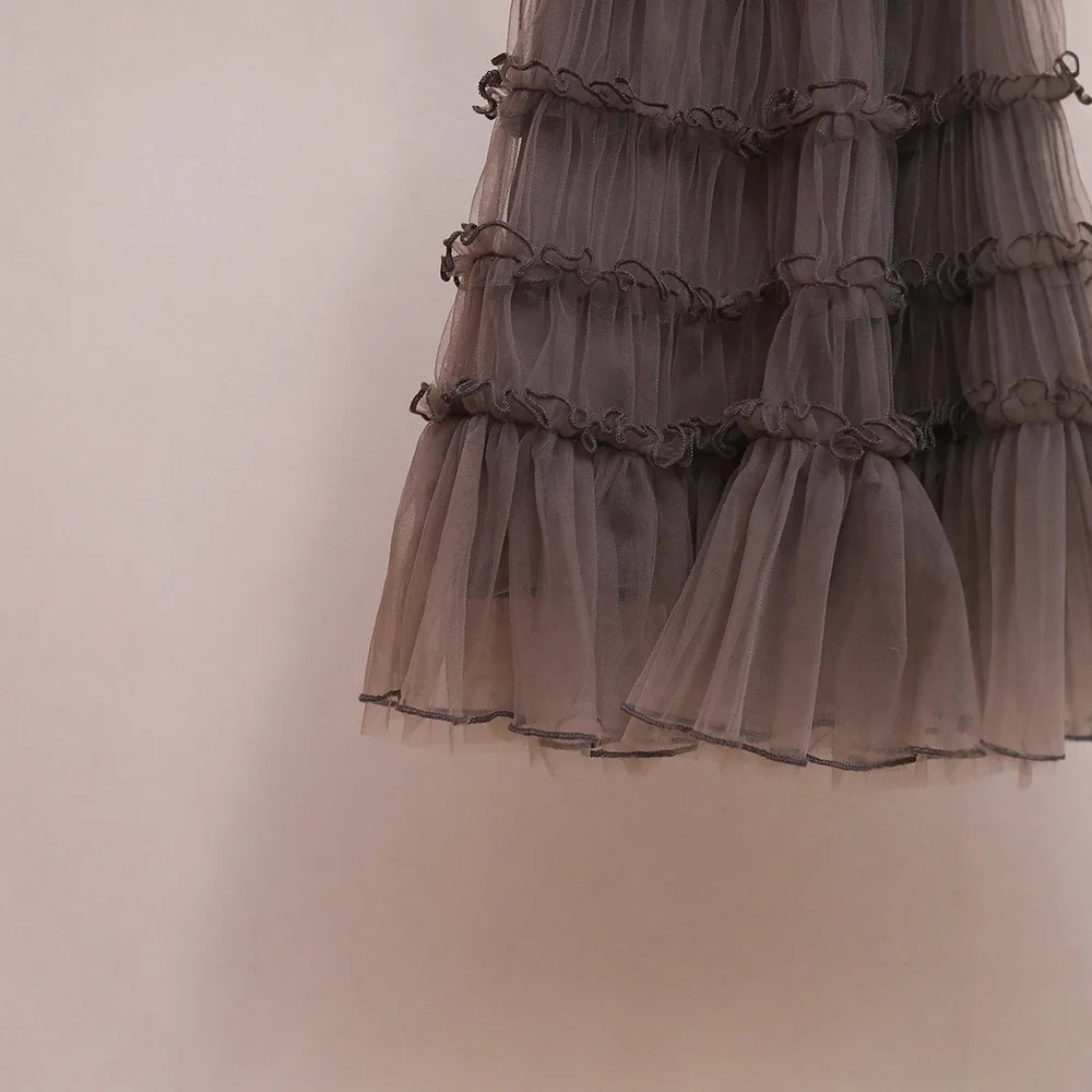 【هدية مجانية】تنورة كعكة متدرجة منتفخة لخريف وشتاء 2025 راقية ومكشكشة حلوة للنساء