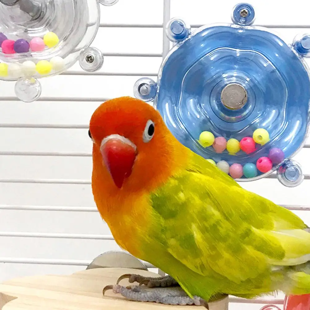 Parrot Decompression Toy Unique Rotating Help Pets Energy Safe Wheel Release Bite Materials Toy