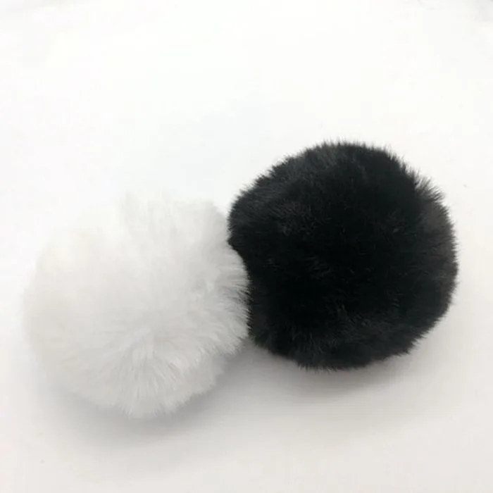 Accessoires de Cosplay lapin mignon, queue de lapin en peluche, queue de lapin blanc et noir, accessoire de boule de queue de fête pour Costume de fête d'halloween