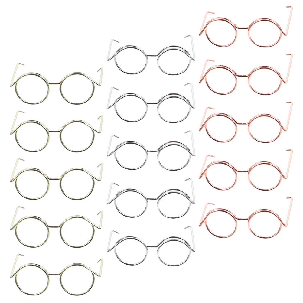 15 Pcs Miniature Glasses Baby Girls Accessories Copper Wire Fashion Sunglasses Props for