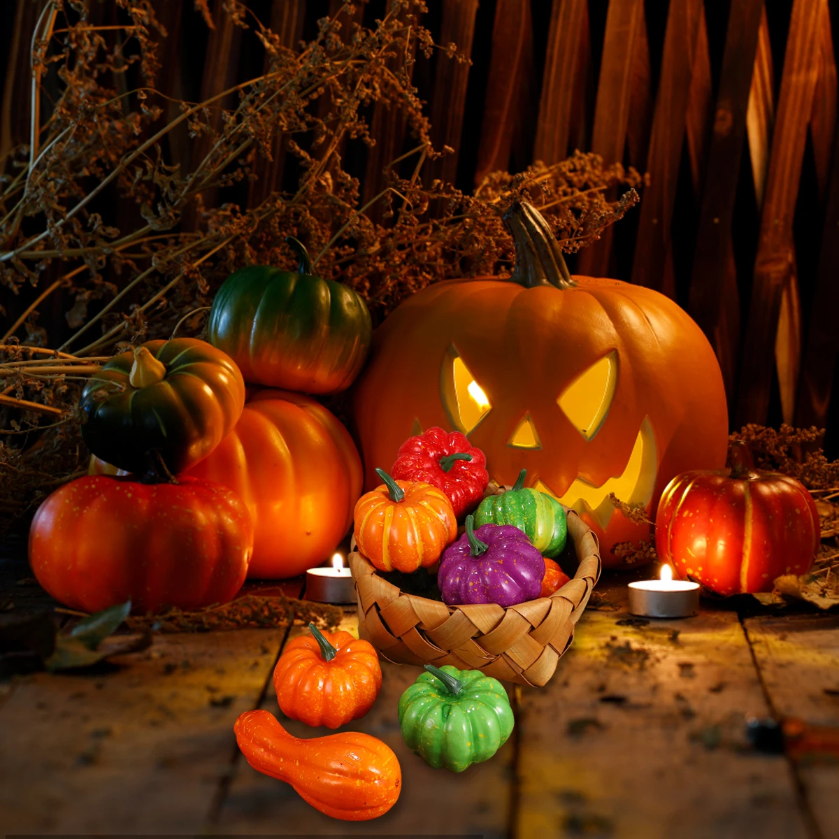 

10 Pcs Foam Pumpkin Decoration Home Party Photo Prop Halloween Simulation Small Fake Props