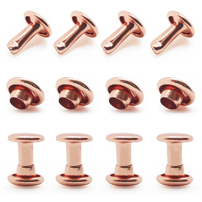 Metal Rose Gold Single and Double Side Bump Nails Female Rivet Decorative Nails Luggage Belt Hat Clothing Round Spikes Nail DIY