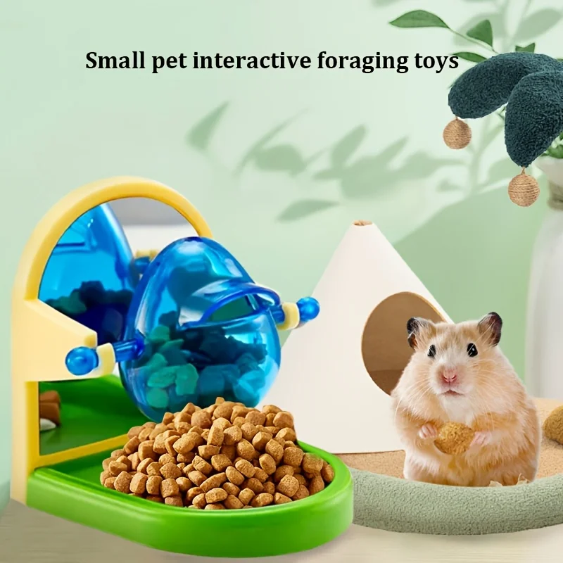 1 jouet interactif pour hamsters, souris, perroquets et petits animaux – Jeu de puzzle à alimentation lente avec distributeur de friandises