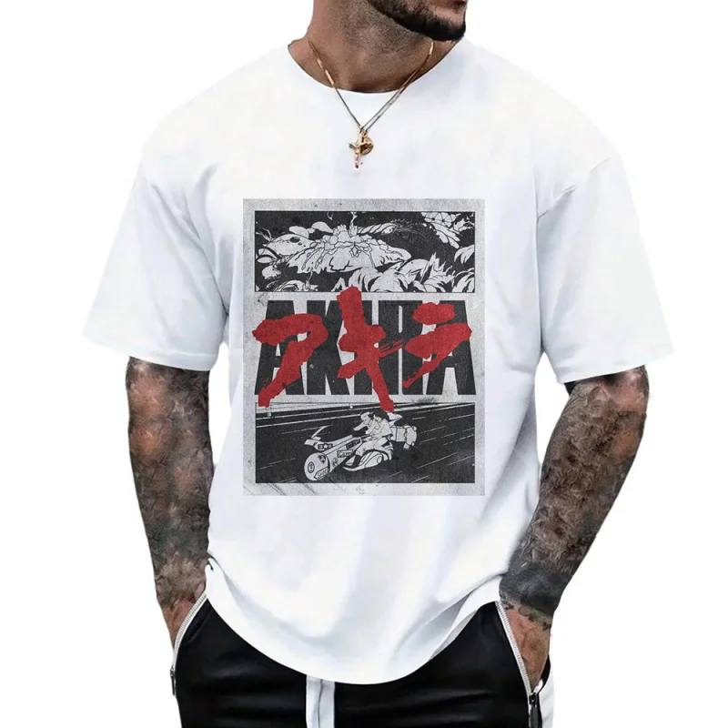 

0225 Vintage Akira Anime T Shirt Cyberpunk Manga City explosion Graphic clothes cyber mecha Neo-Tokyo Streetwear All size tops