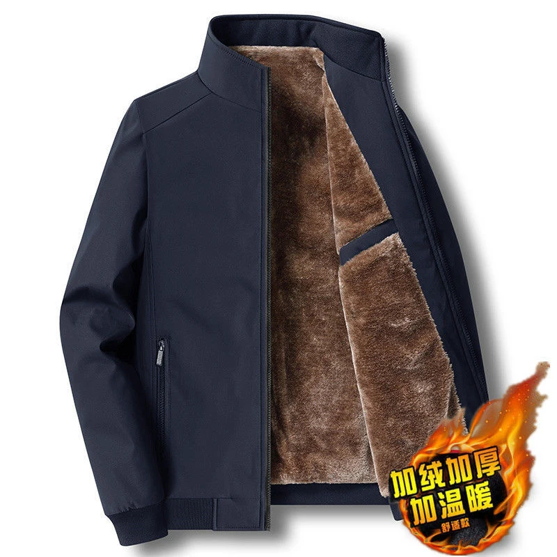 

Warm Thiened Fce Casual Jaet Men's Cotton Coat for Middle-Aged Men Large Size Dad 50 Years Old Winter Faion Outerwear