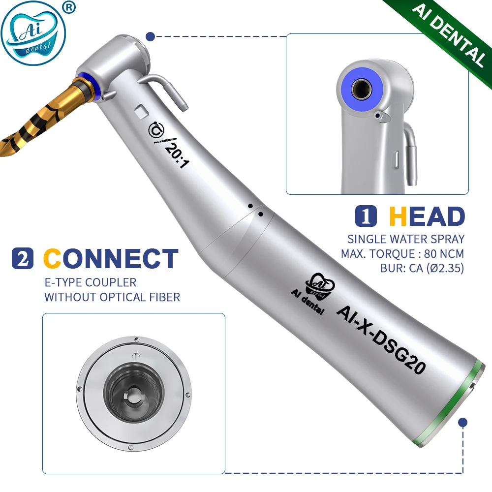 AI-X-DSG20 Non-Optic 20:1 Easy to Disassemble and Clean Head Dental Surgical Implant Handpiece External&Internal Cooling