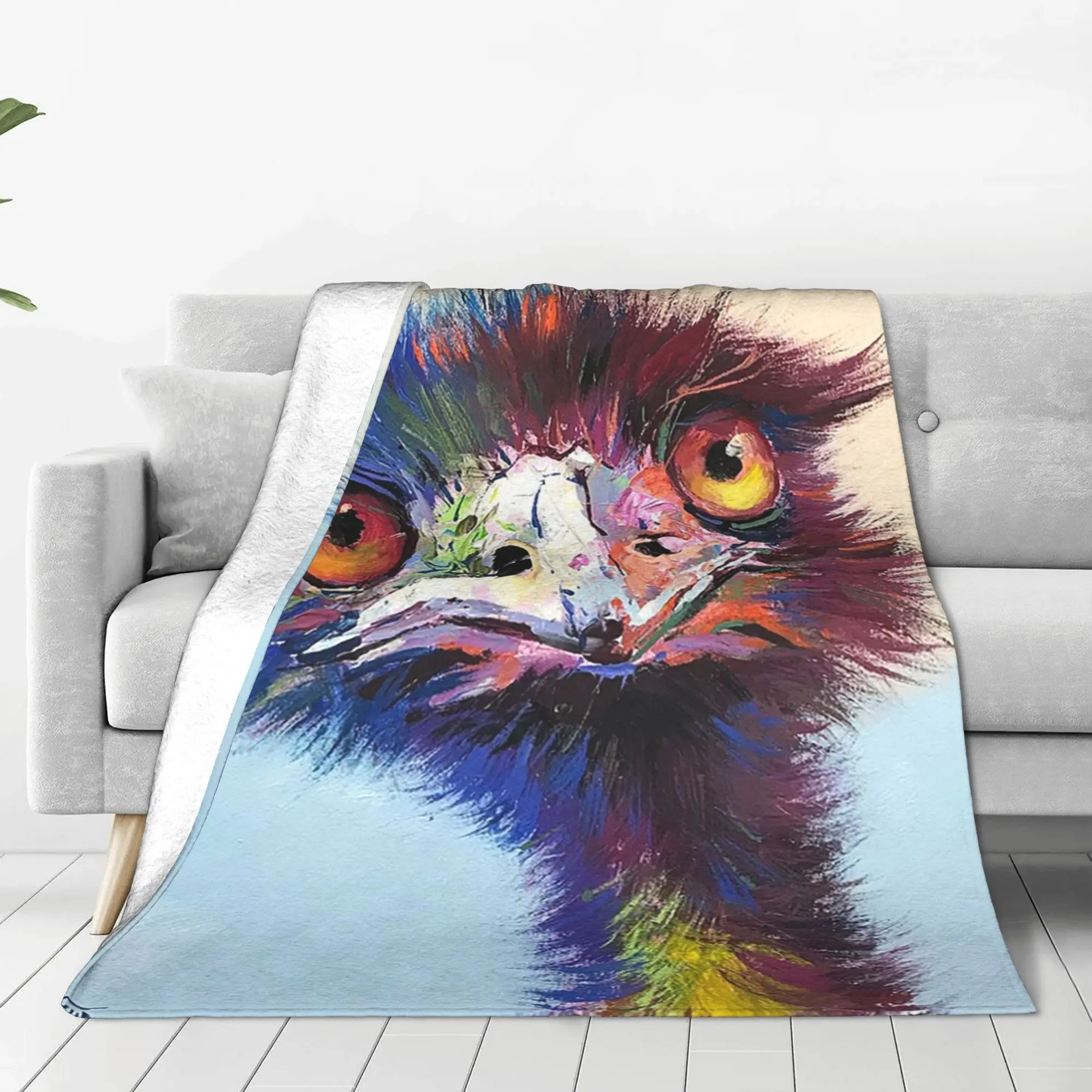 Australian Emu - 74 Blanket Warm Flannel Sofa Throw Blanket for Couch Bedding Outdoor Throws Bedspread Quilt