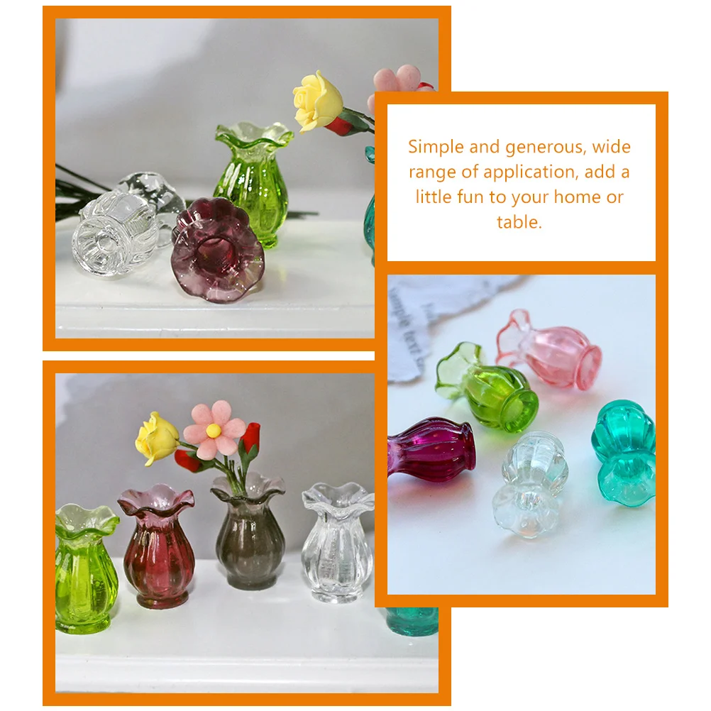 

5 Pcs Mini Vase Set Miniature Decor Lightweight Realistic Details Home Tabletop House Supplies Craft Model