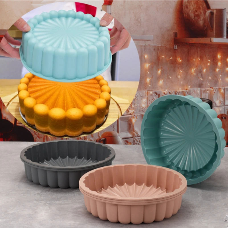 Large Sunflower Cake Silicone Mold Baking Tray Circular Chocolate Jelly Mould DIY Dessert Pudding Making Birthday Gift Bakeware