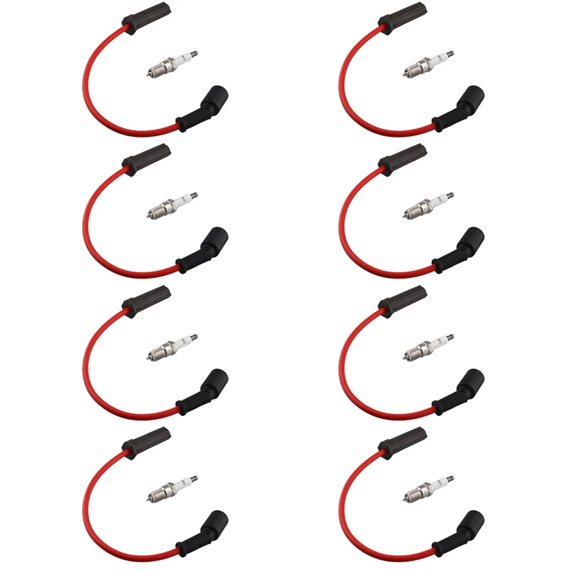 

8X Spark Plug & 8X Ignition Wires For Chevrolet GMC Cadillac Hummer 5.3L 6.0L V8 9748HH