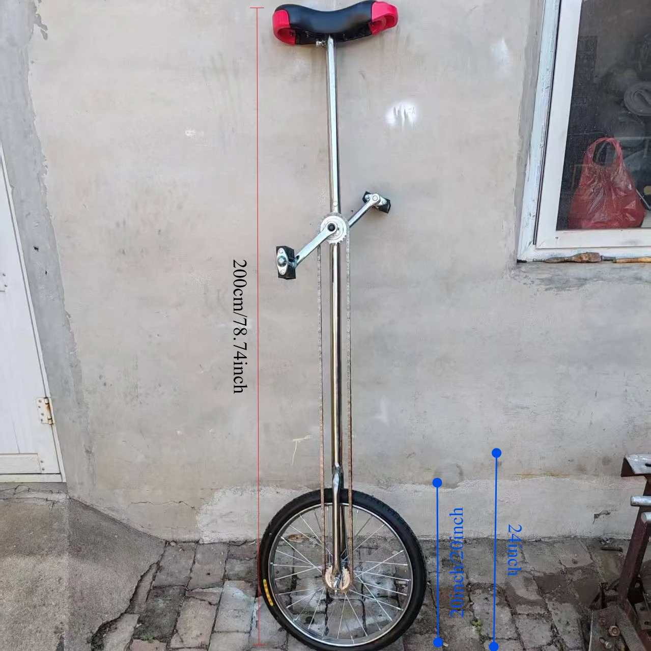 

20-дюймовое одноколесное колесо, акробатическое представление, конкурентоспособный велосипед, складной велосипед длиной 2 м, ударная чаша, одноколесный замок на заказ