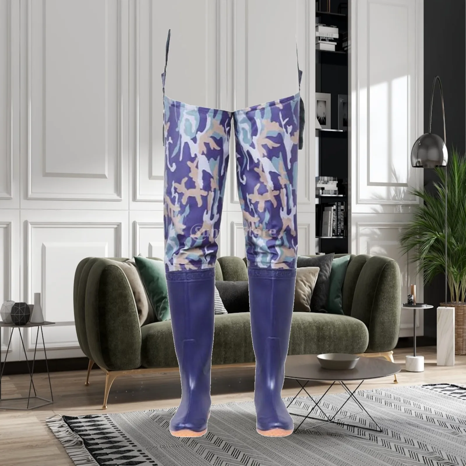 pvc-fishing-hip-wader-stocking-foot-style-breathable-knit-fabric-anti-slip-cleated-sole-waterproof-for-field-and-stream