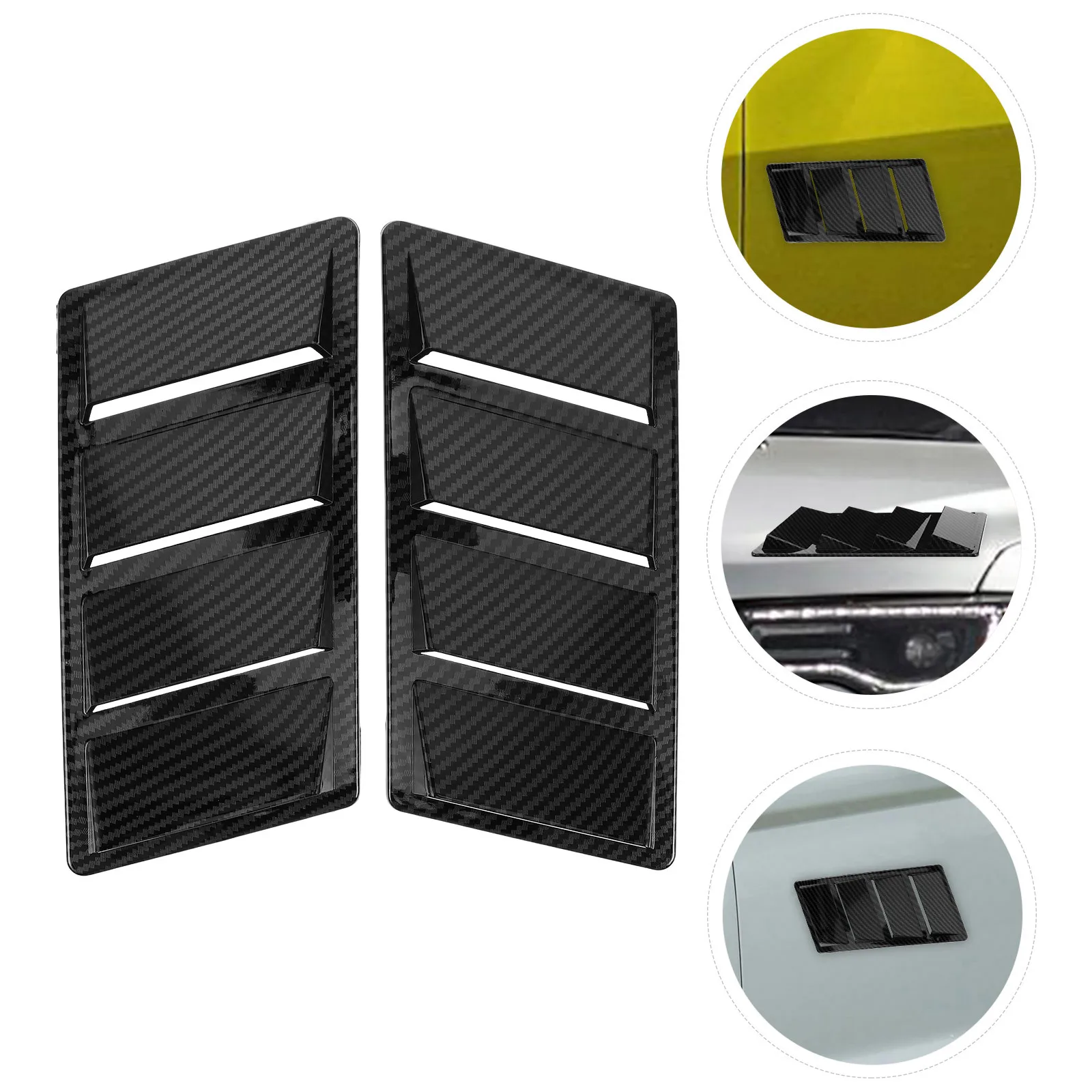 

2Pcs Sporty Shark Gill Decoration ABS Hood Vent Cover Universal Car Bonnet Scoop Trim Accessories Auto Hood Vents