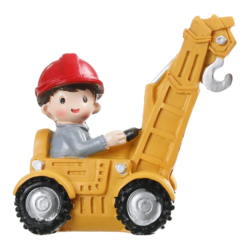 Construction Cake Decor Resin Mini Construction Vehicles For Birthday Party Boys Car Ornaments Kids Party Supplies