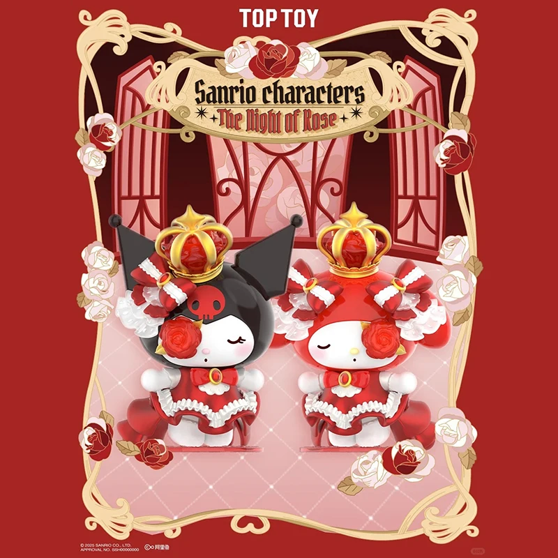 

New Genuine TOPTOY Sanrio Family Rose Night Series Trendy Play Handmade Cute Girl Gift Blind Box Ornament Figure Toy Gift