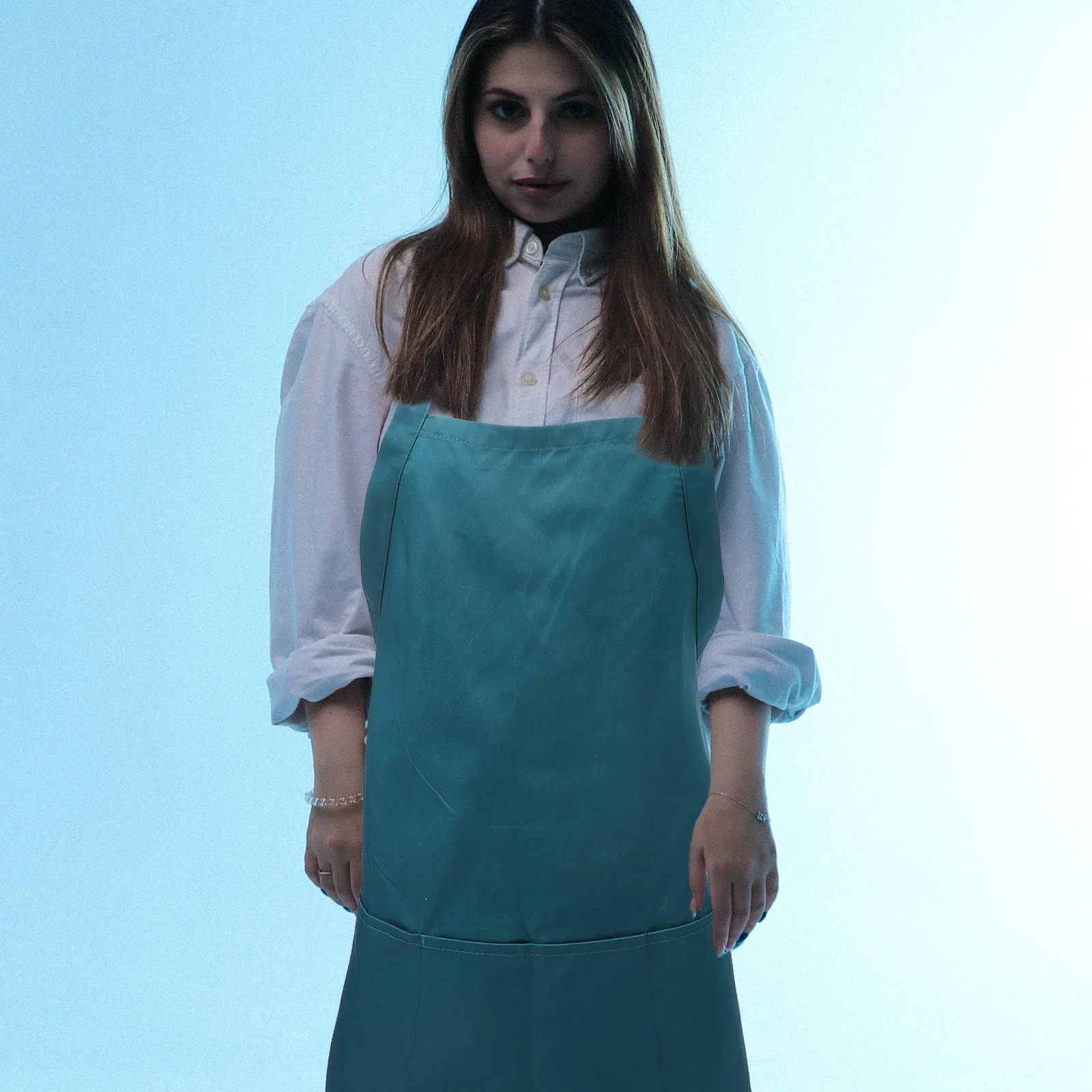 

Adjustable Hanging Neck Work Apron Large Pocket Dishwasher Apron for Kitchen Cooking Gardening Restaurant Workshop