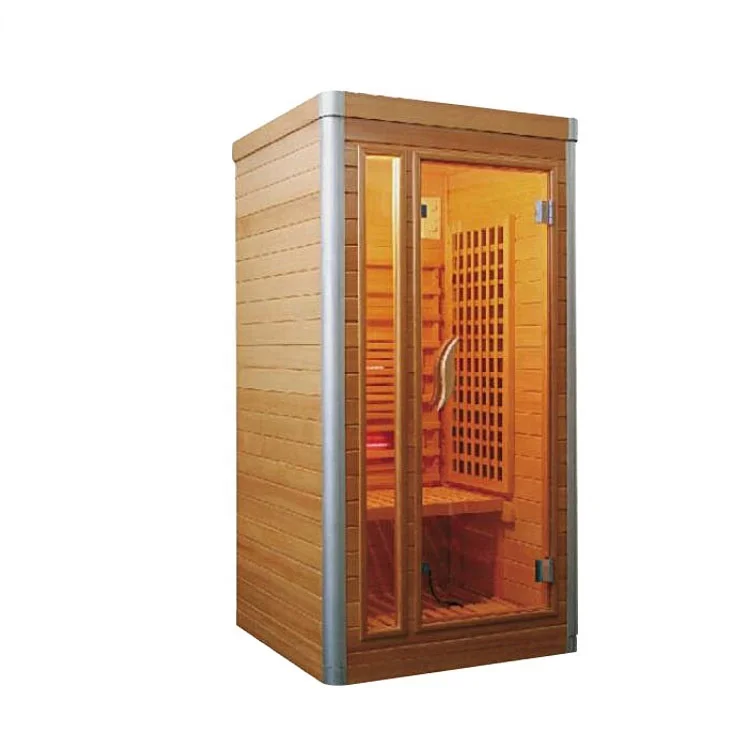 1 Person Modern Metasequoia Wood Far Infrared Steam Sauna Room for Apartment Use