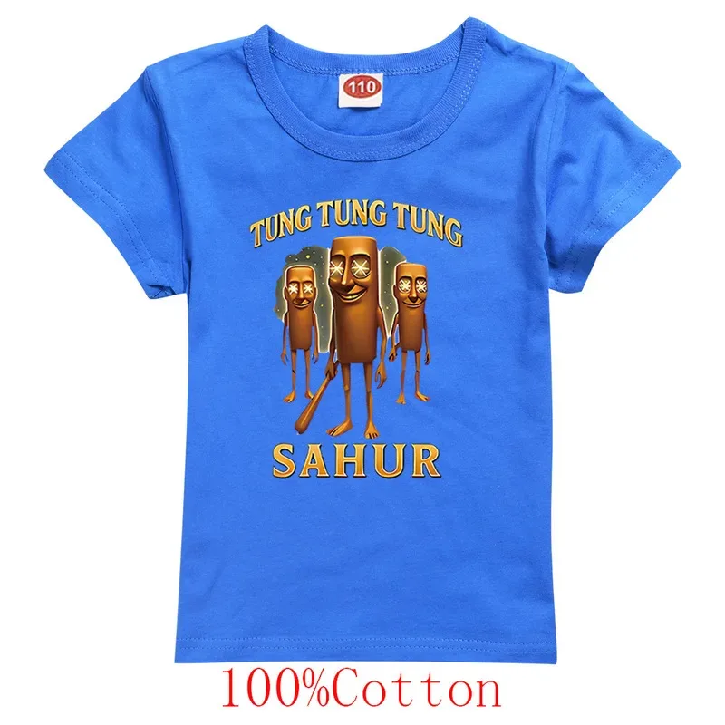 أطفال تونغ تونغ الصحور الملابس Tralalero Tralala الصيف الفتيان القطن تي شيرت Fastion Bby الفتيات قصيرة الأكمام ملابس خارجية الأطفال بلايز